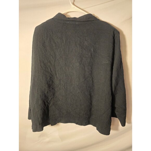 Paragon Womens Plus Size 2X Lightweight Blazer Jacket Buttons Cropped Black - Picture 2 of 2